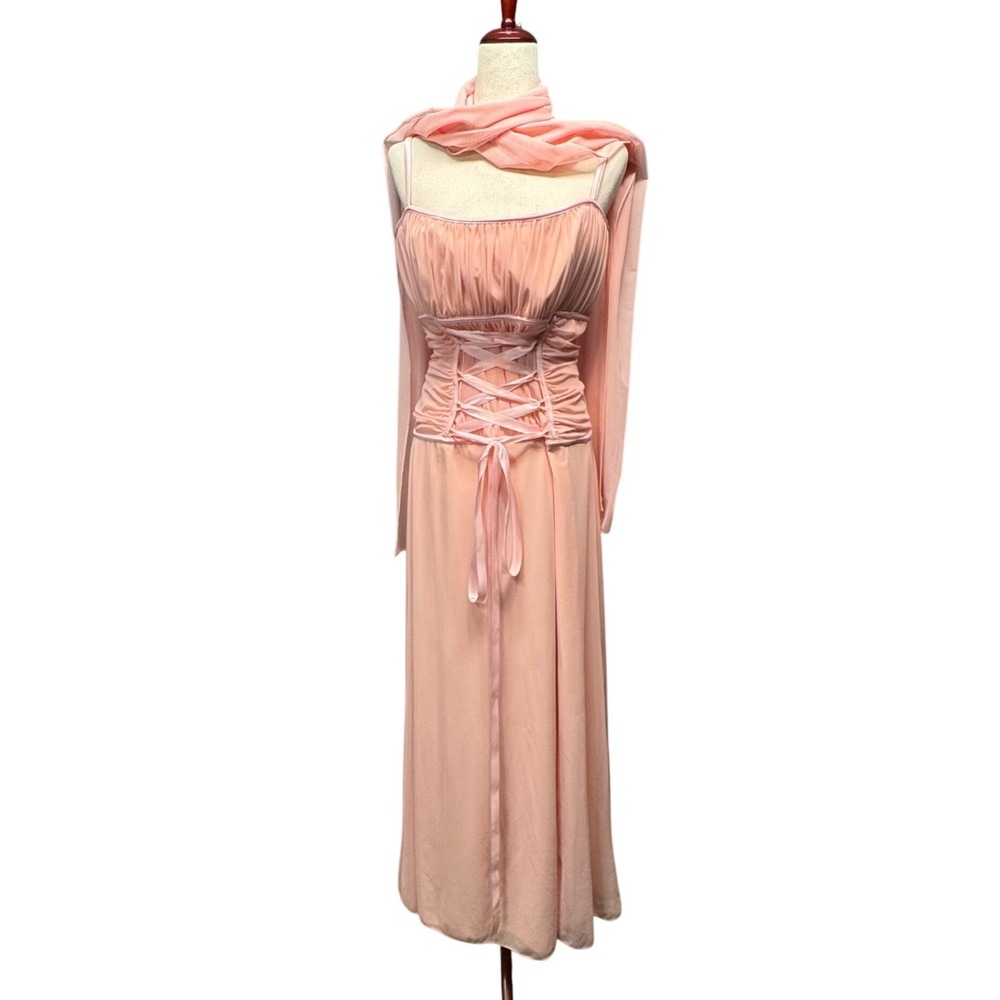 Tadashi Shoji Gown Evening Dress Formal Corset Pink 14 Romantic Ballet Coquette